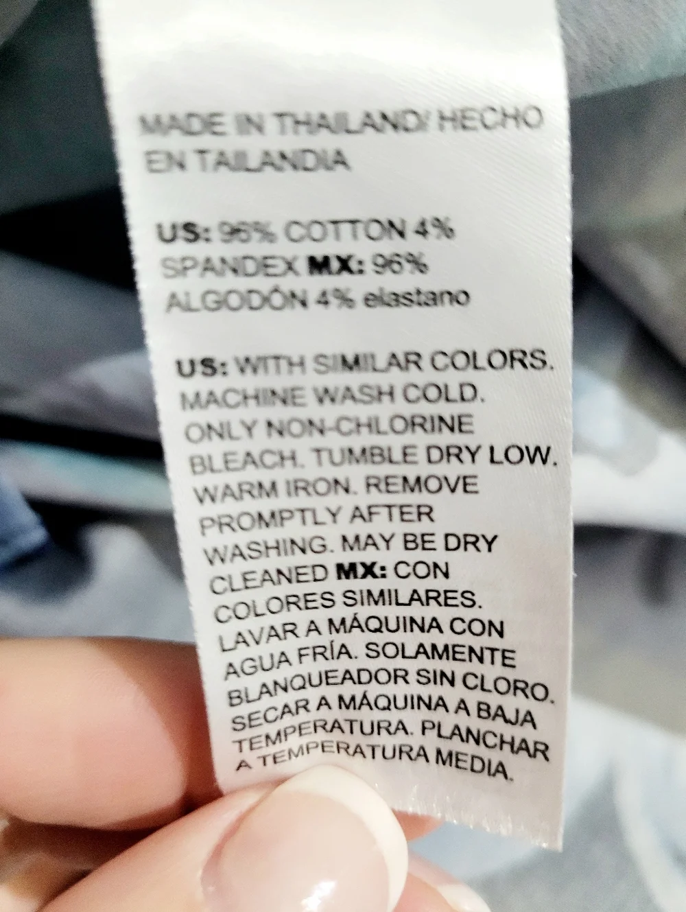 Chico’s Woman Size 12 Blue Floral Button Front Blouse Cotton Blend Stretch - Picture 7 of 12